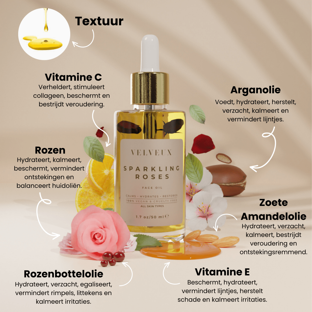 Velveux Geschenkset - Vanille Geurkaars set met rozenolie en haarband - VelveuxNL - 8720865759593 - Vegan en Natuurlijke skincare routine's