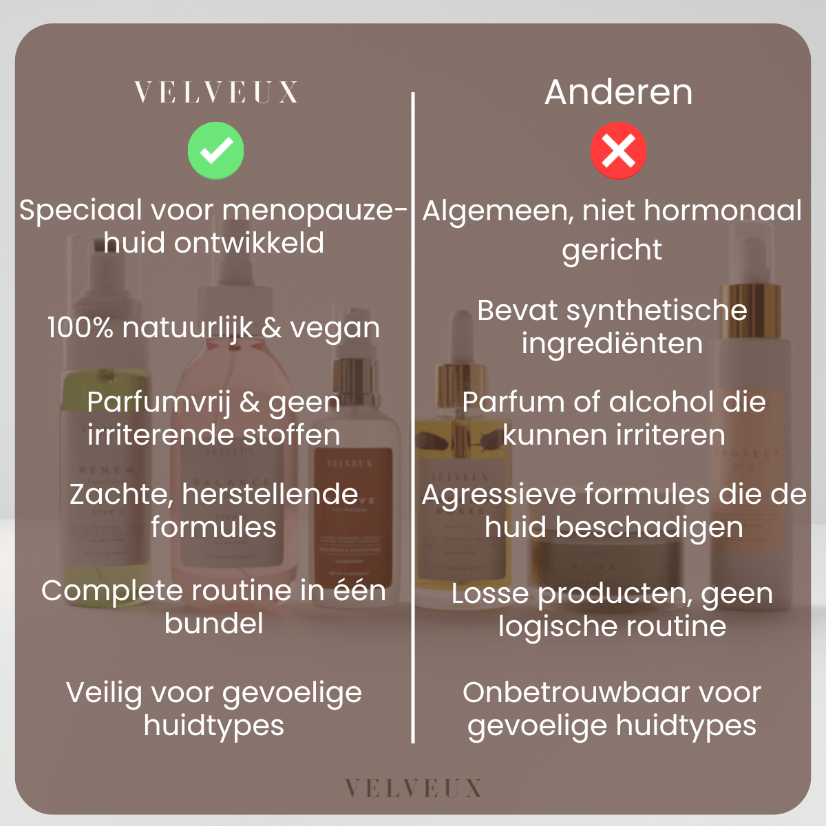 6 - stappen menopauze skincare routine voor 40+ en 50+ - VelveuxNL - 8720618457936 - Vegan en Natuurlijke skincare routine&#39;s