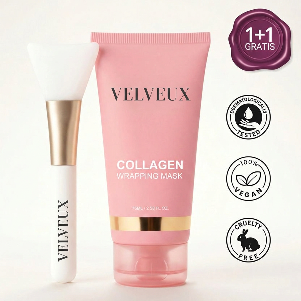 Velveux Bio Collageen Masker - pot met kwastje