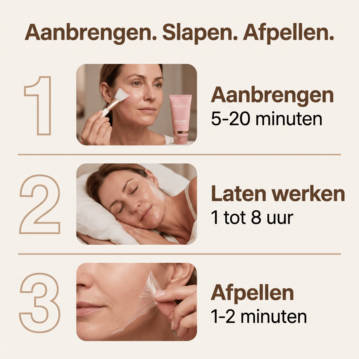 Velveux Bio collageen masker - VelveuxNL - VLV-BCM-01 - Vegan en Natuurlijke skincare routine's